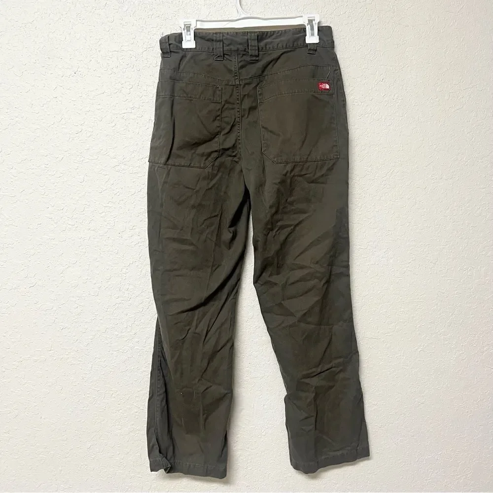 The North Face Mens Green Flat Front Chino Pants Cotton Size 30